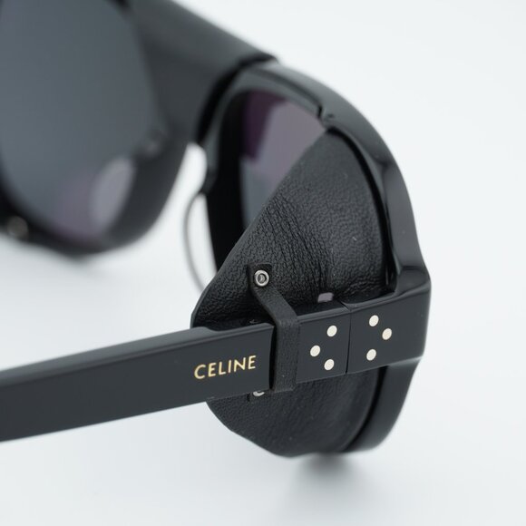 Celine CL40301U 01C Sunglasses Black Square Frame, Smoke Mirror Lenses main image 6